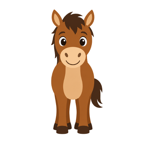 horse-cute-cartoon-dark-mane-tail-10377386