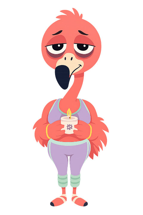 flamingo-mascot-humor-burnout-10303233