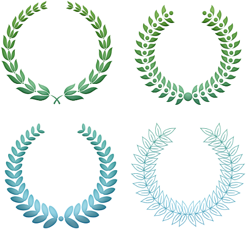 blue-green-laurels-wreaths-ribbon-4838687