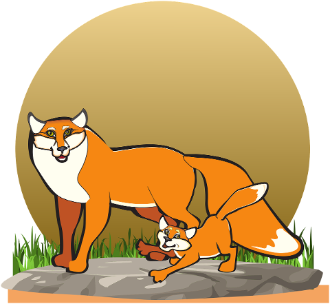 fox-fox-with-cub-mammal-wildlife-4462633