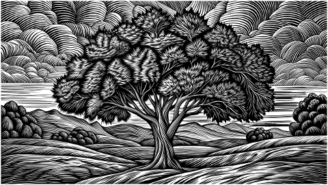 ai-generated-tree-landscape-hills-9771416