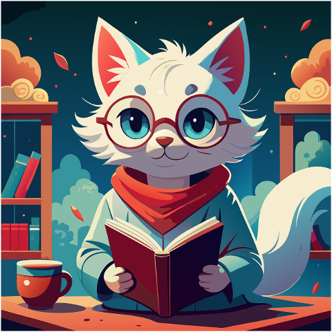ai-generated-cat-read-book-cartoon-8965667