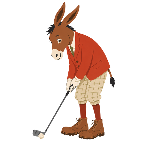 cartoon-donkey-donkey-playing-golf-10456251