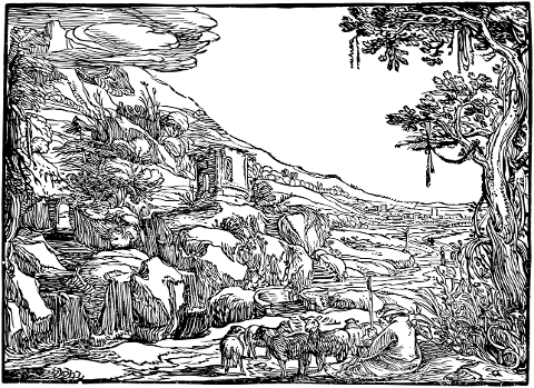 shepherd-sheep-line-art-animals-6344292
