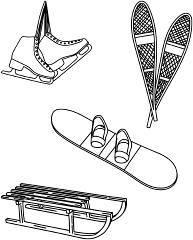 ice-skates-snowboard-sled-5726438