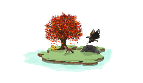 island-tree-leaves-red-adler-4430081
