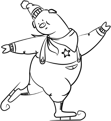 swine-santa-skating-skate-cartoon-5793652