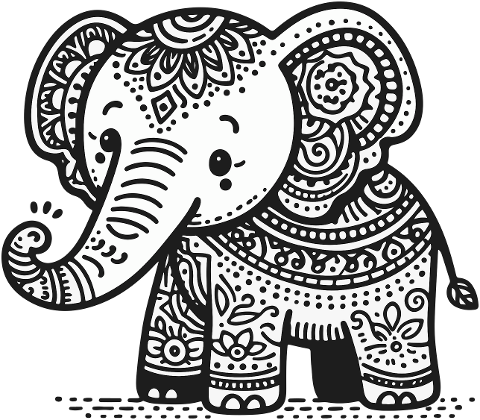 elephant-drawing-pattern-black-8589420