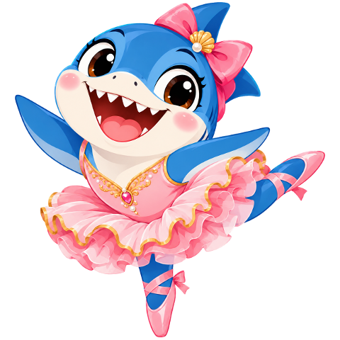 shark-ballerina-cartoon-cute-dance-10492666