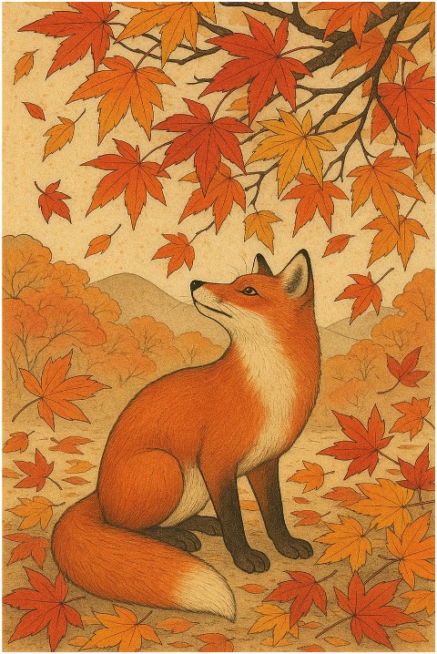 fox-autumn-japan-ukiyo-e-9868487