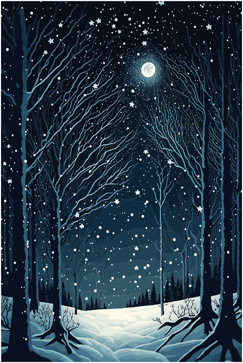 snow-christmas-starry-night-7637124