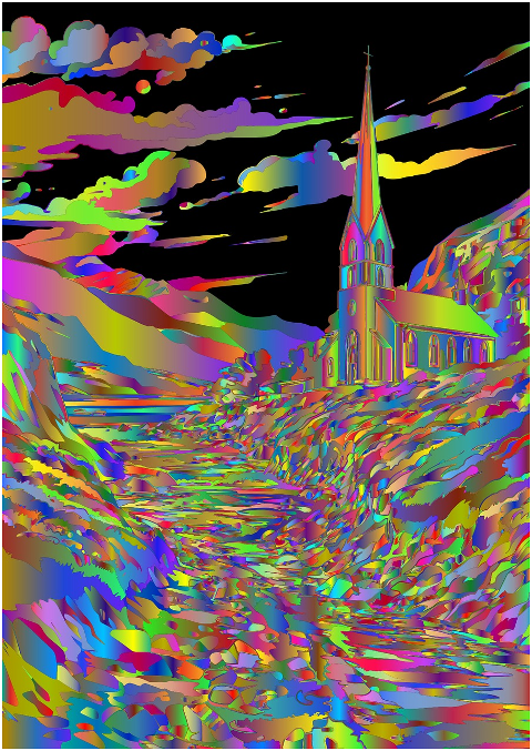 church-line-art-surreal-psychedelic-8302745