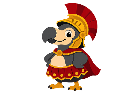 dodo-mascot-cartoon-roman-soldier-10314994