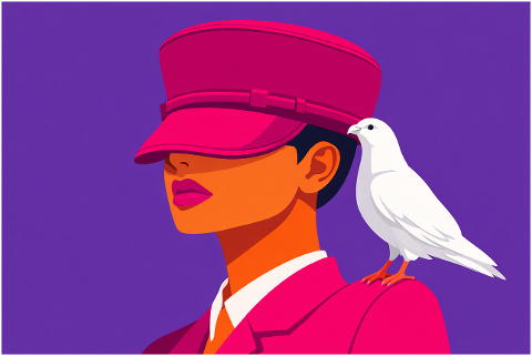 woman-fashion-pink-hat-dove-bird-10165614