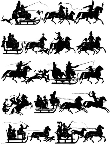 sleigh-sled-silhouette-horses-4220515