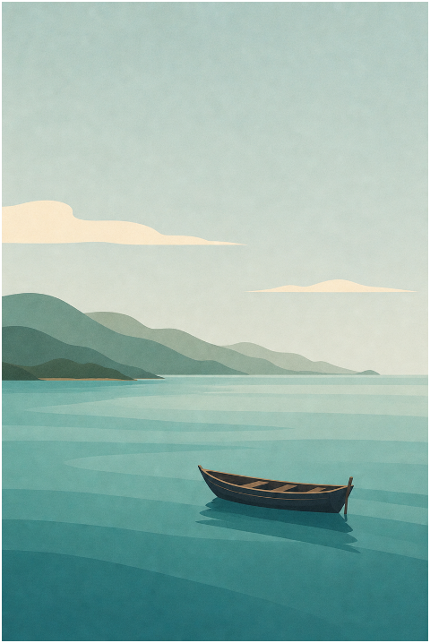 lonely-boat-calm-sea-10264477