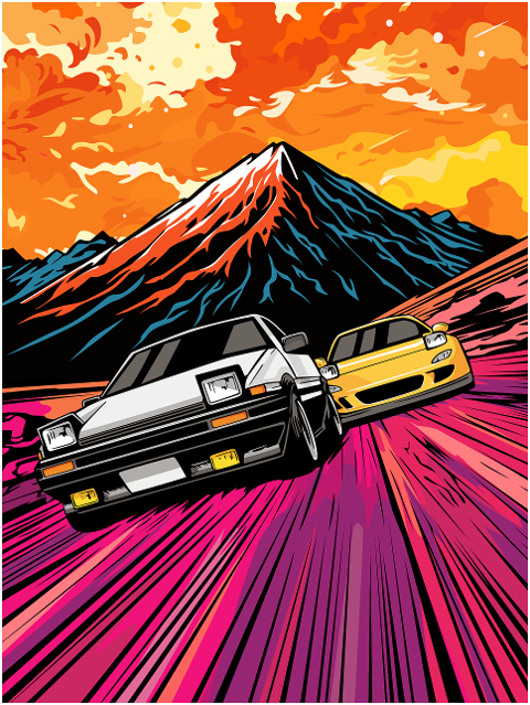 car-racer-retro-mountain-poster-8799460