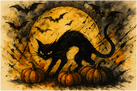 halloween-cat-black-cat-watercolor-9929754