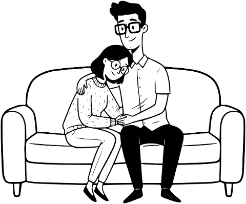 cartoon-love-smoking-couple-10093850