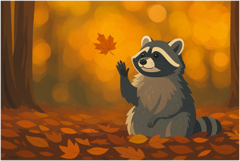 raccoon-animal-autumn-leaves-fall-9914969