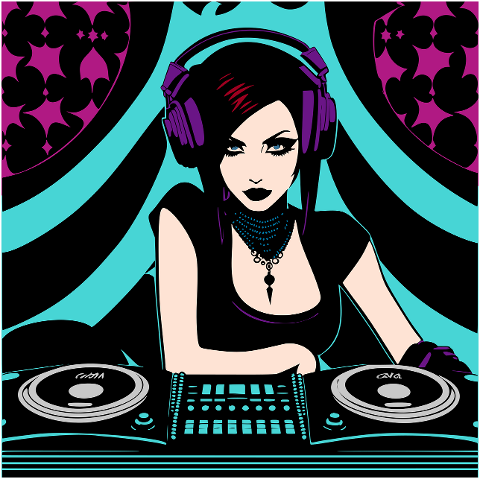 ai-generated-woman-dj-goth-music-8426383