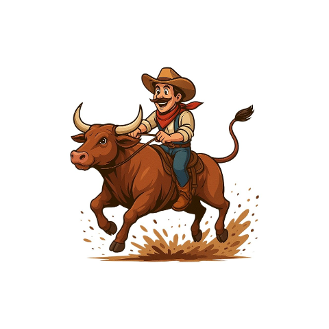cowboy-bull-rodeo-western-cartoon-9649547