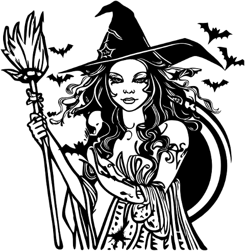 halloween-witch-drawing-line-art-7490275
