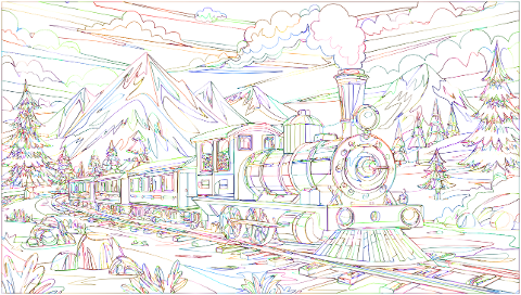 train-locomotive-landscape-line-art-8753548