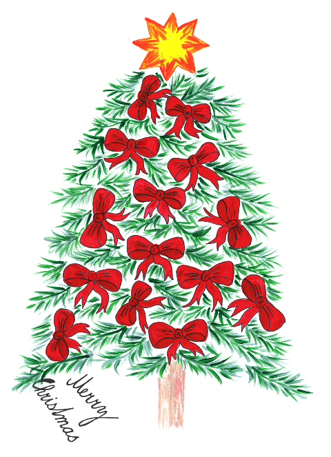 christmas-tree-bow-star-needles-6832493
