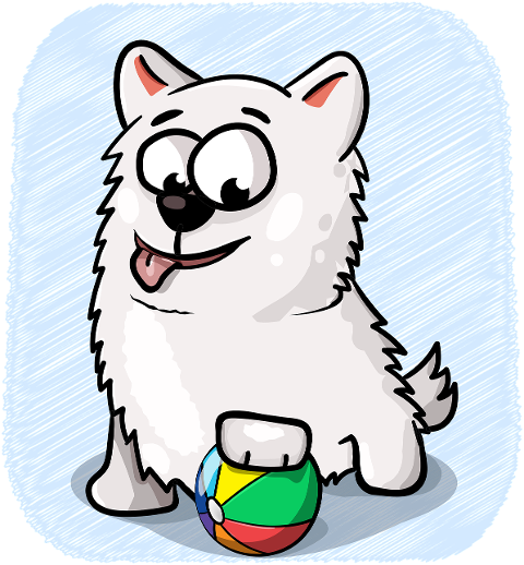 dog-puppy-samoyed-ball-cute-play-8331092