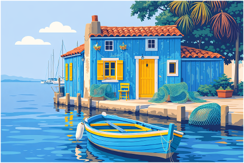 seaside-house-dock-boat-10152120