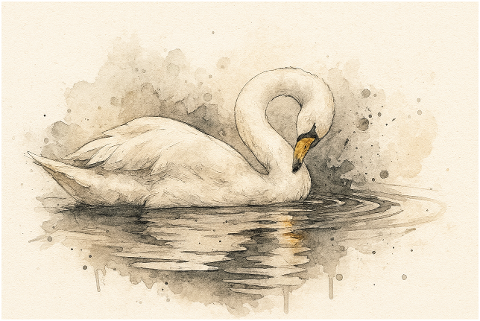 swan-watercolor-bird-lake-water-9934284