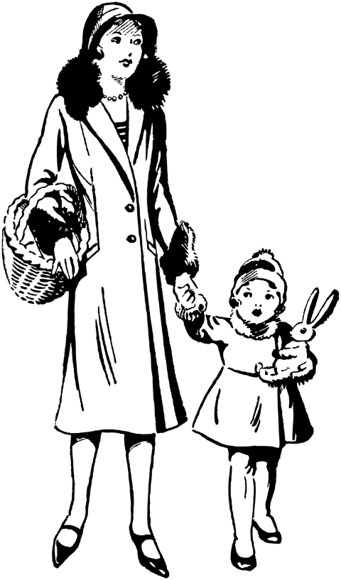 mother-daughter-shopping-line-art-7280493