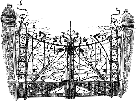 gate-entrance-line-art-exit-door-7210431