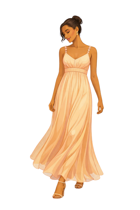 peach-dress-elegant-woman-10047401