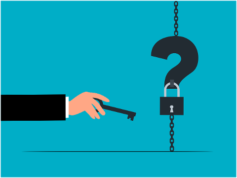 question-lock-answer-solution-idea-8925122