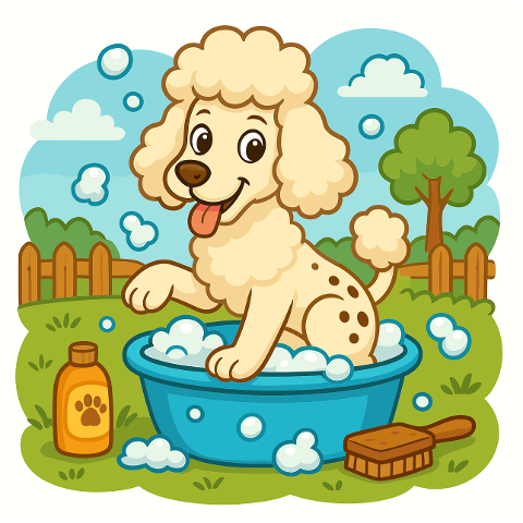 dog-poodle-bath-bathing-washing-9868345