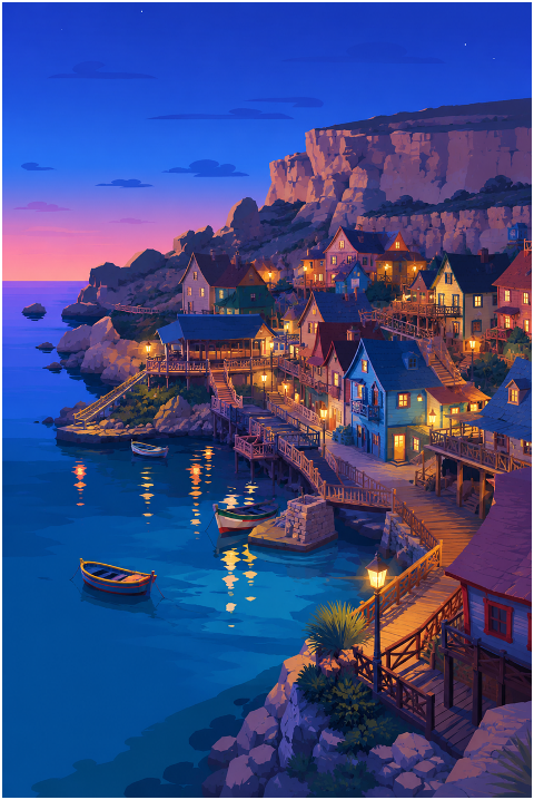 popeye-village-blue-hour-10282025