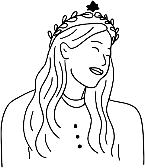 girl-woman-line-art-crown-8409992