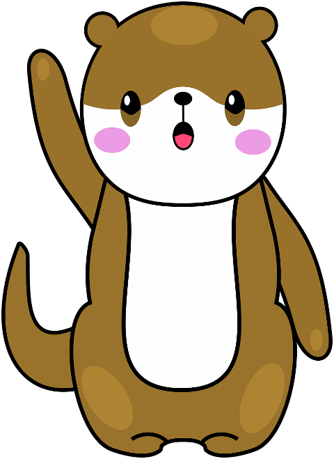 otter-kawaii-waving-mammal-animal-7465755