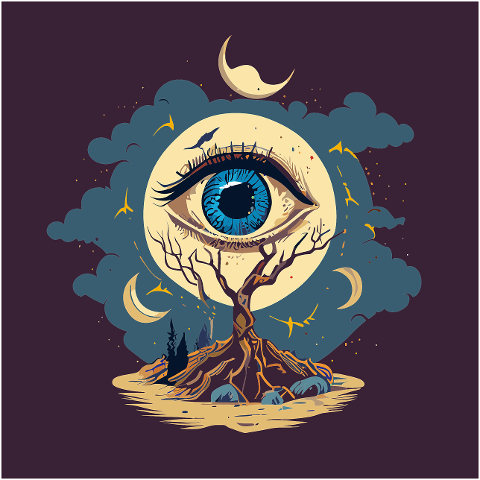 eye-tree-moon-mysticism-fantasy-7610769