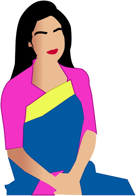 woman-saree-drawing-cartoon-7250245