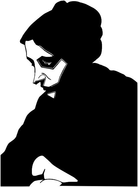 woman-sadness-silhouette-line-art-7485596