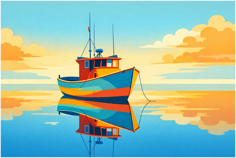 boat-fishing-boat-sunset-reflection-10202784