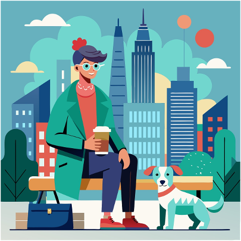 ai-generated-woman-dog-pet-city-8973950
