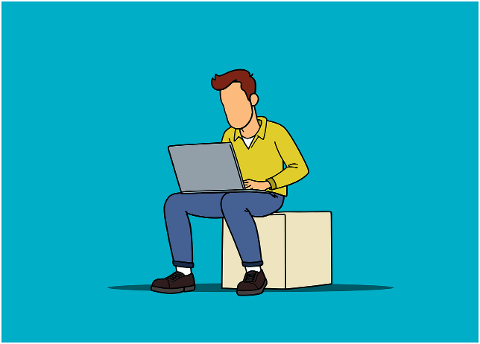 man-work-laptop-cartoon-typing-8780527
