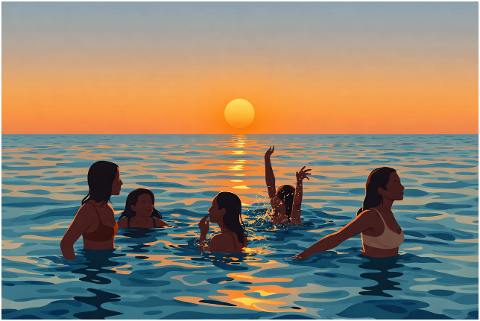 friends-swimming-ocean-sunset-10188026