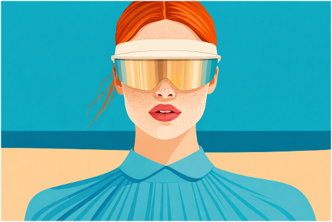 redhead-woman-visor-sunglasses-10163662