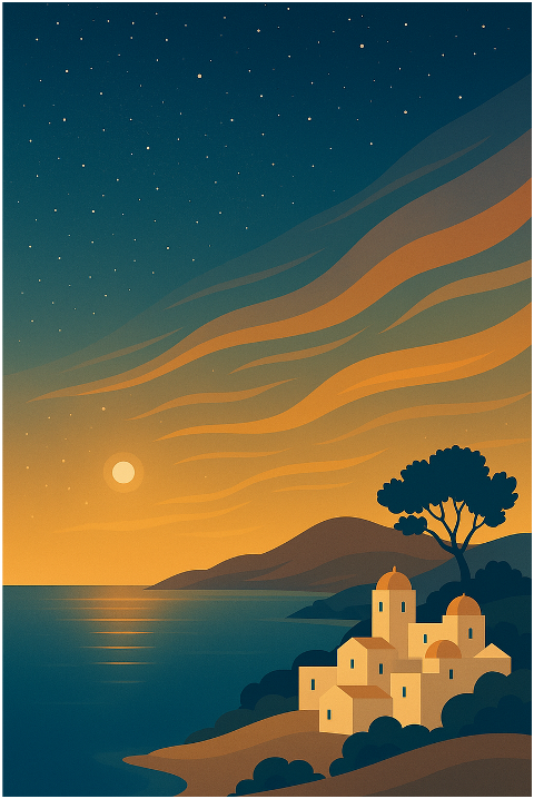 sunset-nightfall-village-seaside-9904643