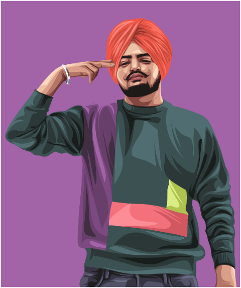 sidhu-moose-wala-indian-man-cartoon-7233488